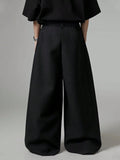 AIDASE  -  Loose Fit Men's Casual Pants with Pockets Pleated Slimming Daily Simple Style Pure Color Imported from Mainland China aidase-shop