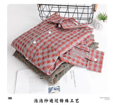 AIDASE  -  New Spring Men's Houndstooth Long-sleeved Shirt Trendy Bubble Texture Comfortable and Versatile Literary Youth aidase-shop