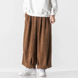 Aidase Pants Men's Autumn Winter Japanese Warm Thicken Corduroy Pants Fashion Harajuku Wide Leg Pants Men Loose Trousers Plus Size 5XL