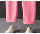 AIDASE  -  Men Pink Bib Overalls Casual Adjustable Suspenders Jumpsuits Y2K Loose Straight Pants aidase-shop