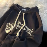 AIDASE  -  Autumn American Goth Letter Printed Pullover Hoodies Man Hip Hop Cotton Fleece Hooded Sweatshirts Pocket Y2K Streetwear Hoody aidase-shop