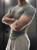 AIDASE  -  Fitn Training Clothes Qui Dry ort Sve Men's Summer Running Sports Crion Elastic Muscle T-irt aidase-shop