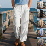 AIDASE  -  Autumn European and American Linen Men's Casual Loose Business Suit Trousers aidase-shop