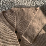 Aidase Korean Style Loose Knitted Cardigan Mens Sweater Jacket Autumn Winter Thick Casual Outerwear Khaki Sweater Button Up Knit Top aidase-shop