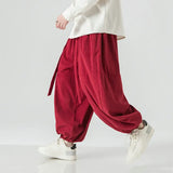 Aidase 2025 Men Streetwear Wide Leg Casual Pants Men Loose Fashion Jogging Sweatpants Solid Color Harem Pants Male Harajuku Trousers