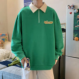 Aidase Korean wind Sweatshirt Men Women Lapel Collar Hoodie Trendy Harajuku College Style Oversize Casual Sports Polo lapel sweater aidase-shop