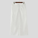 AIDASE  -  Men Wide Leg Pants Pleated Joggers Solid Color Loose Casual Trousers Men Streetwear Button Fashion Male Long Pants aidase-shop