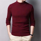 Korean Fashion Autumn Men Casual Vintage Style Sweater Wool Turtleneck Oversize  Winter Men Warm Cotton Pullovers Sweaters aidase-shop