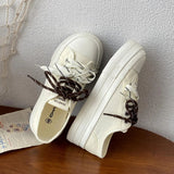 AIDASE  -  Hot Sale Women Thick Sole Canvas Shoes Vintage Fashion Students Breathable Lace-Up Sneakers Platform Black Sports Shoes aidase-shop