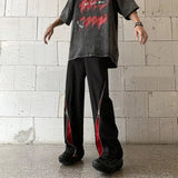 AIDASE  -  Contrasted Color Splicing Fork Pants Summer Design Niche Zipper Straight Pants European and American Hiphop Street Blowout Pants aidase-shop