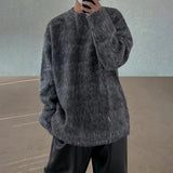 AIDASE  -  Autumn Winter New Fashion Men's Solid Color Casual Trendy Loose Daily O-neck Long Sleeve Knitted Sweater Pullovers Male Clothes aidase-shop