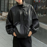 AIDASE  -  2025 New Fashion Men Jacket PU Leather Design Stand Collar Long Sleeve Zipper Male Coats Stylish Handsome Menswear 21E6325