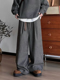 AIDASE  -  Loose Casual Pants Men Women Straight Leg Wide Leg Pants Drapey Long Pants Vintage Plaid Belted Loose Fit Casual Trousers aidase-shop