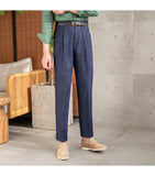 AIDASE  -  High Waist Trousers Pant For Man OfficeTrouser Business Casual Pant British Social Club Outfits Pantalones Hombre Excluding Belt aidase-shop