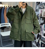 AIDASE  -  Hong Kong Style Retro Trendy Brand Men Spring and Autumn Multi-pocket Loose Versatile Trendy Functional Style Baseball Jacket aidase-shop