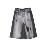AIDASE  -  American High Street Men's Denim Shorts Contrast Color Patchwork Design Straight Leg Men Casual Pants Summer New aidase-shop