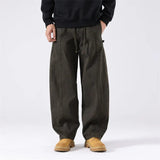 AIDASE  -  Spring Autumn American New Fashion Men's Solid Color Loose Casual Trendy Daily Basic Straight Outdoor Cargo Trousers Male Pants aidase-shop