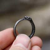 Aidase NEW Men's 316L stainless-steel rings Viking Snake head animal Amulet RING for teens fashion Jewelry Gifts aidase-shop
