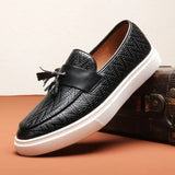 Aidase New Fashion Leather Men Party and Wedding Casual Loafers Italian Men's Dress Shoes Comfortable Breathable Men Shoes Big Size 46 aidase-shop