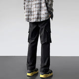 AIDASE  -  Ment's Solid Big Pocket Zip Trendy Street Fashion Casual Pants Loose Comfortable College Wide Leg Pants aidase-shop