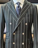 Aidase Fashion Striped Men Wedding Blazer Peak Lapel Groom Wear Double Breasted Tuxedos Prom Evening Party Slim Fit Jacket Only Coat aidase-shop