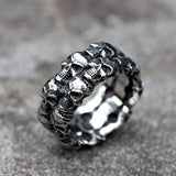 Aidase NEW Men's 316L stainless steel rings Unique Skull ring Vintage Aegishjalmur PUNK Jewelry Gifts aidase-shop