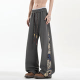Aidase Embroidery Patchwork Sport Pants Mopping Trousers Spring New Fashion Casual Pants Men Clothing Oversized Harajuku Joggers Male