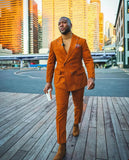 AIDASE  -  Wedding Men Suits Tuxedos Groom Wear Orange Peaked Lapel Formal Suit Custom Size High Quality 2 Pieces Jacket+Pant aidase-shop