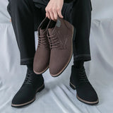 AIDASE  -  Business Men Chell Boots Men Lace-up Business Brand Suede Leather Boots British Social Boots Sizes 39-48 Men Boots aidase-shop