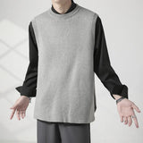 Aidase Korean Sweater Vest Men Slim Fit Fashion Solid Color Casual O-neck Knitted Pullover Men Knitting Sweaters Mens Jumper Clothes aidase-shop