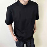 AIDASE  -  Simple Men's Casual Tees Round Neck Solid Color Menswear New Short Sleeved Loose Male T-shirts Cleanfit Menswear aidase-shop