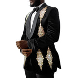 Aidase Wedding Men Suits Tuxedos Modern Applique Shawl Lapel Single Breasted 2 Pieces Blazer Pant Custom Size aidase-shop