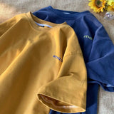 Aidase T-shirt Men's Cotton Street Short-sleeved Summer Round Neck Tops Tees Loose Half Sleeves Letter Print Daily Casual T Shirts aidase-shop