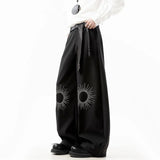 AIDASE  -  2025 New Men Casual Trousers American Style Embroidered Decoration Design Trendy Loose Straight-leg Men's Pants 21E6858 aidase-shop