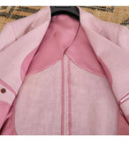 Aidase High Quality 100% Linen Italian Stylish Blazer Men Casual Breathable Half Lining Blazer Hombre Vintage Suit Jacket Pink White aidase-shop