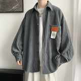 Aidase Men Corduroy Shirts Harajuku Korean Loose Style Long Sleeve Vintage Streetwear Overshirt M-3XL aidase-shop