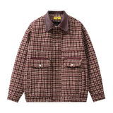 Aidase Retro Plaid Jacket Mens Spliced Pocket Retro Streetwear Autumn Winter Loose Long Sleeve Lapel Outerwear Men aidase-shop