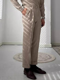 AIDASE  -  Naples Style Suit Trousers Mens Spring Casual Pleated Solid Color Slim Straight Pants For Men Stylish Button-up High Waist Pants aidase-shop