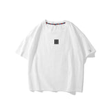 AIDASE  -  Summer Pattern Printing Solid Color T-shirt Trend Cotton Linen Round Neck Short-sleeved Loose Breathable Couple Models TEE aidase-shop