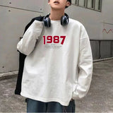 AIDASE  -  New Spring and Autumn Printed Trendy Hong Kong Style Loose Casual Korean Version with White Background Student T-shirt aidase-shop