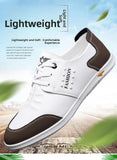 AIDASE  -  Men's Casual Leather Shoes Knot Business Leisure British Style round Toe Low Heel Anti-Slip Leather Lined Rubber Bottom aidase-shop