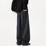 AIDASE  -  Men's Striped Wide Leg Pants High Waist Pleated Casual Trousers aidase-shop