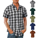 AIDASE  -  Wrinkle-Free New Men'S Shirt Mens Outdoor Vintage Button Short Sleeve T Shirt Casual Top Chemises Hommes aidase-shop