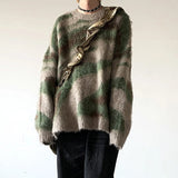 Striped Men Winter Sweater Mohair Colorful Irregular Gradient Casual Pullovers Fashion Korean Style Casual Knitwear aidase-shop
