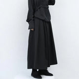Aidase Trendy Gothic Dark Style Loose Cropped Hakama Pants Wide Leg Pants New Large Size Design Sense Samurai Pants Men's Clothing