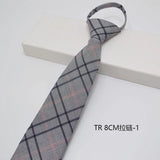 AIDASE  -  British Style Fashion TR Fabric Plaid Neck Ties For Men Formal Brown Khaki Wool Clip Tie Luxury Soft Free Knot Lazy-tie Cravat aidase-shop