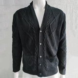 AIDASE  -  Men's Single-breasted Sweater for Autumn and Winter, European and American Fashion, Solid Color, Long-sleeved, Lapel Top Coat aidase-shop