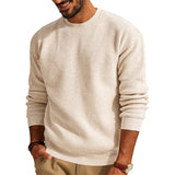 Aidase Fashionable Waffle Knitted Sweaters Men Casual Solid Color Long Sleeve Crew Neck Knit Jumper Top Mens Autumn Trendy Slim Sweater aidase-shop