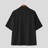 AIDASE  -  Men Shirt Solid Color Lapel Short Sleeve Summer Loose Men Clothing Streetwear 2025 Korean Style Fashion Male Shirts Tops aidase-shop