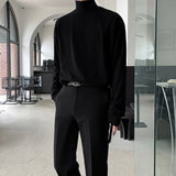 Aidase Winter High Neck T-shirt Men Warm Fashion Solid Color Casual T-shirt Men Korean Loose Cotton T Shirt Men Top Oversize M-2XL aidase-shop